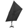 Cantilever Umbrella with Double Top 300x300 cm Black Image 3