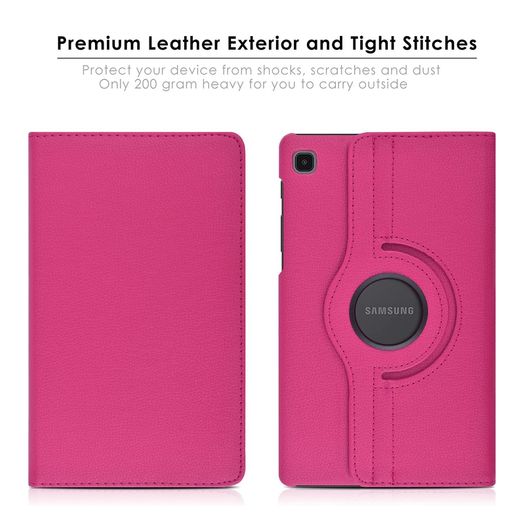 For Samsung Galaxy Tab A7 Lite Tablet Case 360 Rotating PU Leather Cover - Rose