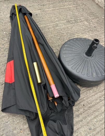 Diameter 3m Solid hardwood Garden Parasol with heavy-duty Base