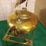 Vintage Brass Kettle & Stand Image 2
