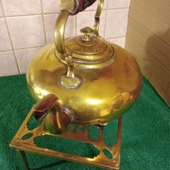 Vintage Brass Kettle & Stand