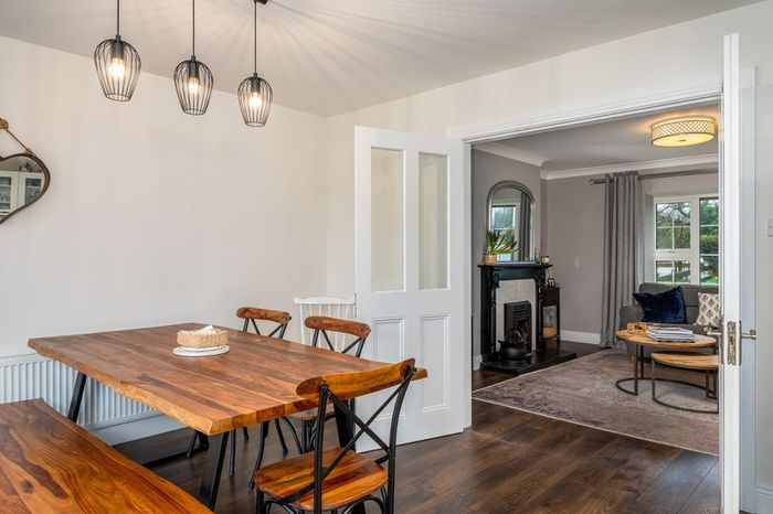 Dining table, bench, 4 chairs solid oak