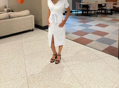 woman midi dress
