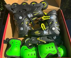 Roces Orlando II Adjustable Inline Skates UK 3-6 With Pads Like New