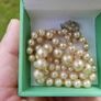Vintage 60's Long Hand Knotted Faux Cream Pearl? Necklace Sterling Silver 925 Clasp Image 9