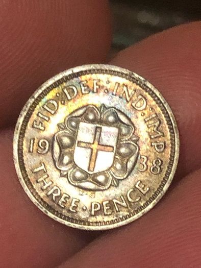1938 3 pence George VI Silver