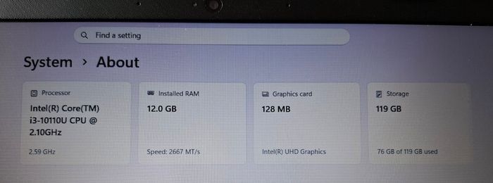 hp 15-dw1513sa Core i3 10110U 12GB RAM 128GB SSD 15.6 Inch Windows 11 Home