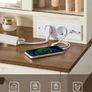 Country Style Dressing Table with Stool Mirror and Storage White Brown Image 3