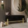 Aria Contemporary Velvet Bench  Luxurious Seating with a Glamorous Gold Base Image 4