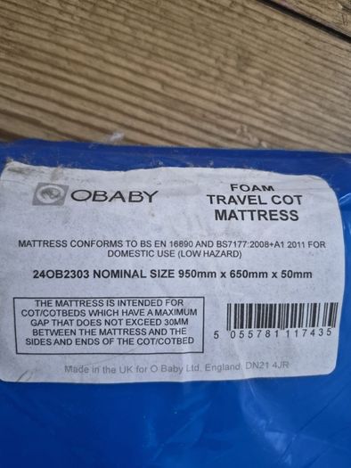 Travel Cot mattress