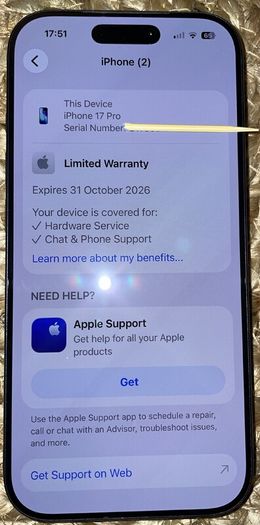 iPhone 17 Pro 256GB  Deep Blue  100Pct Battery  Apple Warranty Until 31 October  EUR1049