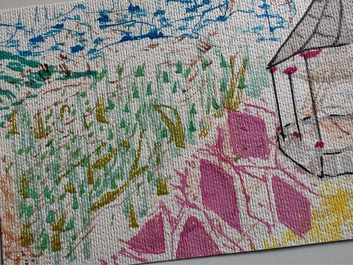 Original Art Original Drawing of Bray Bandstand