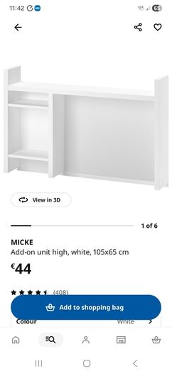 Ikea micke desk extension add on unit