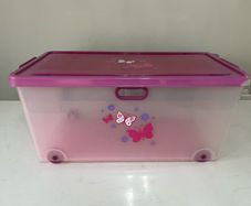 Large pink toy storage box