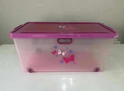 Large pink toy storage box