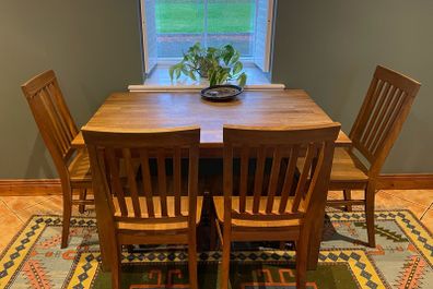 Solid Oak Table & Chairs