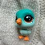 Littlest Pet Shop LPS Hasbro Pewter Aqua Teal Lucky Parakeet Lucky Pets Fortune Cookie: Wave 4 Used Please look at the pictures Image 7