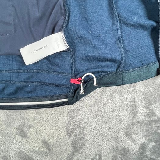 RAPHA Brevet Jersey Womens Small Blue Full Zip Long Sleeve Jacket Wool Blend
