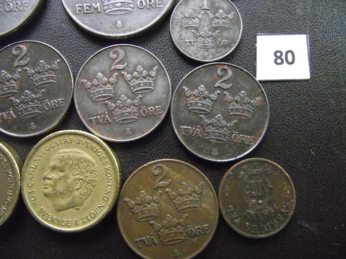 Lot Of Old Swedish Coins (1805-1993)#80