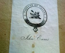 Bookplate of John Ennis Ballinahown Court Westmeath Ireland Irish