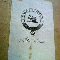 Bookplate of John Ennis Ballinahown Court Westmeath Ireland Irish