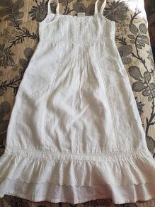 Next Broderie Anglaise Dress 100% Linen Age 11-12