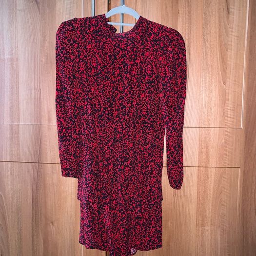 Zara Red & Black Print Dress