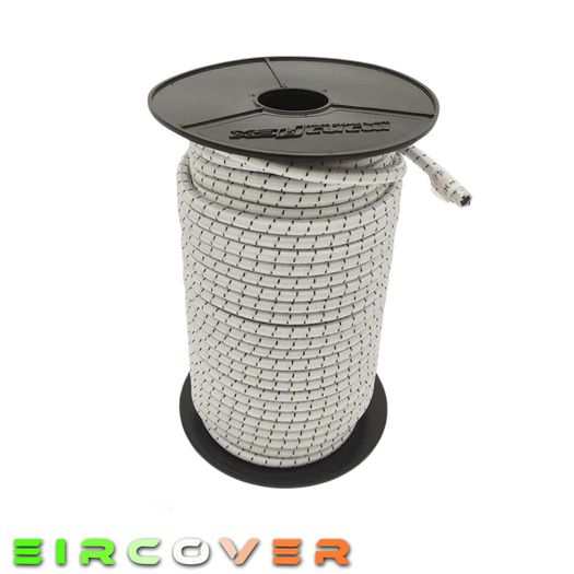 Elastic bungee rope 8mm / 50m - Reel  White/blue