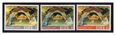 1976 Ireland Christmas: "The Nativity" by Lorenzo Monaco Commemorative Stamps Mint Never Hinged (MNH)
