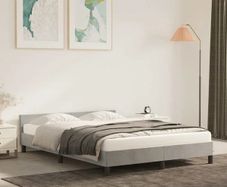 Bed Frame without Mattress Light Grey 180x200cm Super King Velvet