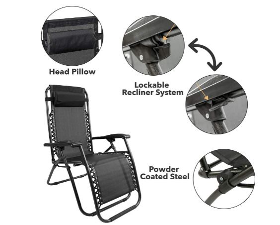 Foldable and Adjustable Set of 2 Relaxing  Chairs