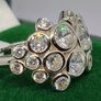 White Cubic Zirconia Ring in Rhodium Overlay Sterling Silver Image 4