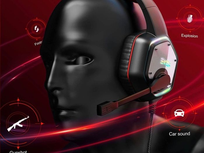 USB Gaming Headset for PC - Computer Headphones with Microphone/Mic Noise Cancelling, 7.1 Surround Sound Wired Headset & RGB Light - Gaming Headphones for PS4/PS5 Console Laptop MULTIPLE COLOURS AVAILABLE, SEE PHOTOS (FREE POSTAGE)