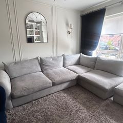 L-shape couch with footstool