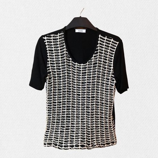 Lecomte short sleeve top / t-shirt. Size UK14