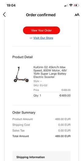 Kukirin G2 45km/h max speed, 800W, Electric scooter