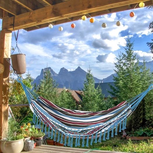 Cotton Hammock Portable w/ Carrying Bag Brazilian Fringe Deluxe Swing Chair for Beach, Yard, Bedroom, Patio, Porch, Indoor, Outdoor