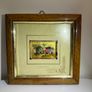 Vintage Italian Gold Leaf Miniature Print - Framed Village Scene Image 3