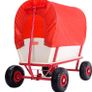 Handcart heavy duty  holds  up to 180 kg Handcart Wood up to 180 kg 4 Profile Pneumatic Tyres Hand Trolley Transport Trolley All-Round Steel Tube Frame Red Garden Trolley Image 2