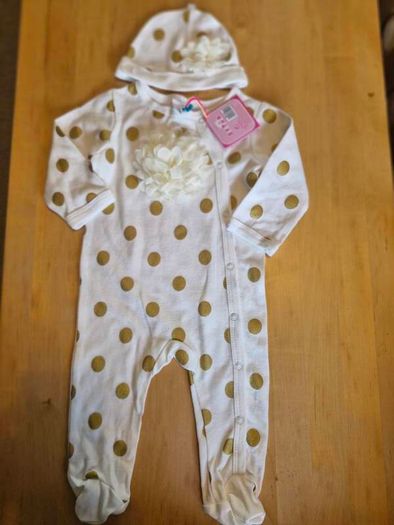 Soft Touch baby sleepsuit & hat