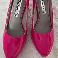 New Stunning Tamaris Neon Pink Heels s7/40