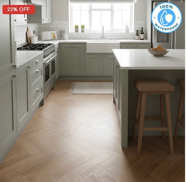Premium SPC Herringbone Laminate Flooring, High-Quality Low Maintenance