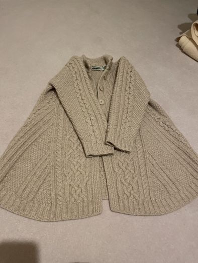 Aran craft merino wool cardigan