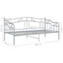 Sofa Bed Frame Grey Metal 90x200 cm Image 9