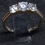 Vintage 9ct Gold Three Stone CZ Ring Birmingham Hallmarked Size 56 Image 2
