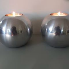 Vintage Candle Holders Nassjo' Ehlen Johansson for IKEA Set of Two Candle Holders For Home and Living Decoration Gift IKEA Collectors Silver