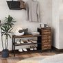 3-Tier Shoe Bench with 4 Drawers and Seat, Shoe Rack with Storage Space Image 5