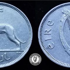 [#2204] - Ireland 1939 | Irish 6d | Six Pence | Wolfhound | KM.13