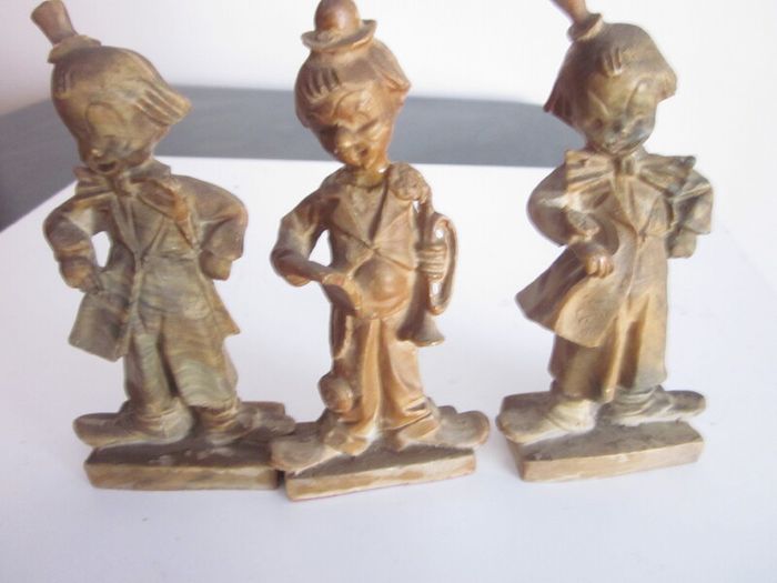 Three Vintage Boy Clown Figures 5"