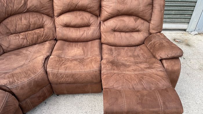 Brown Recliner L corner sofa/couch